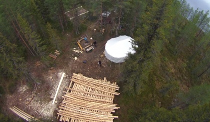 Luftaufnahme des Bauplatzes